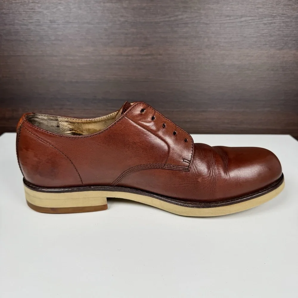Frye Grant Oxford Men's Brown Leather Dress Casual Shoes Size 10 Model 87636